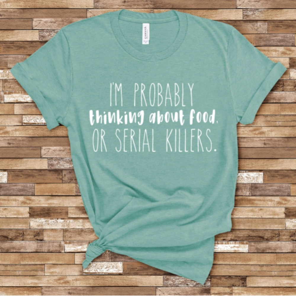Boutique Unisex Dusty Blue Serial Killer Shirt